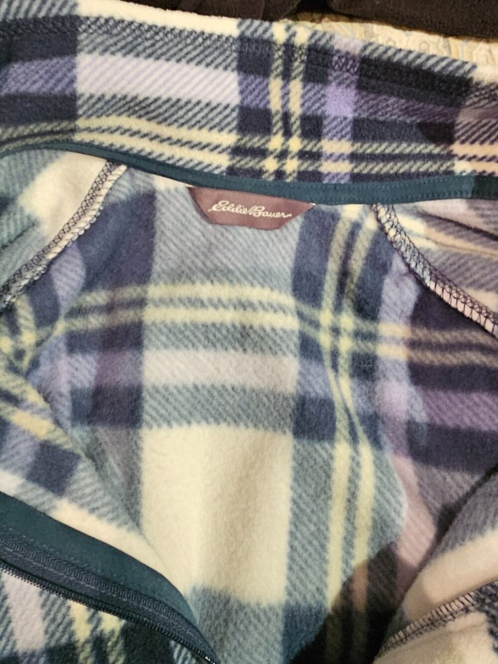 Eddie Bauer Womens Print Fleece Quarter Zip Pullover XXL Tall - Picture 5 of 6